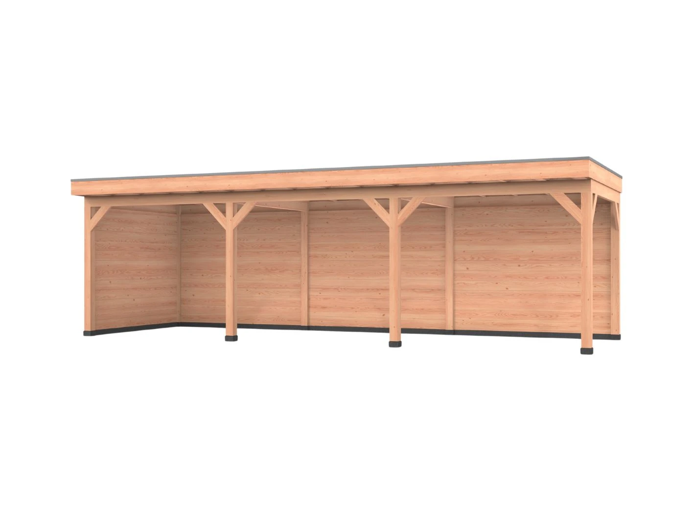 Douglas overkapping, 900 x 300, met achterwand en zijwand, Westwood Comfort Green - Afbeelding 1